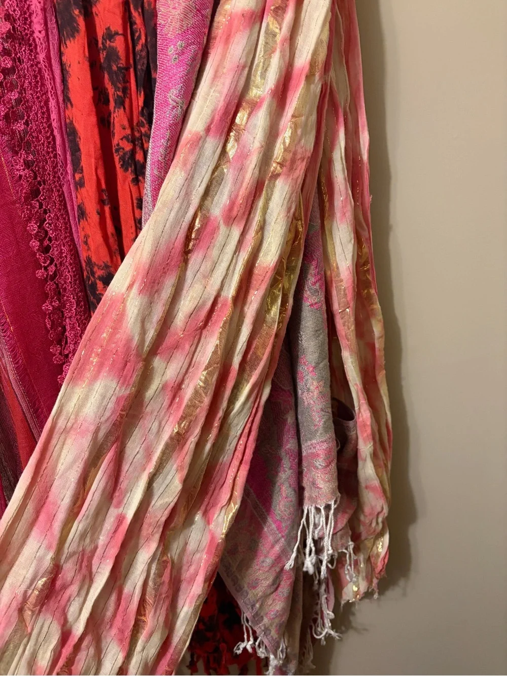 Mixed Pink & Red Scarf Bundle Set of 5